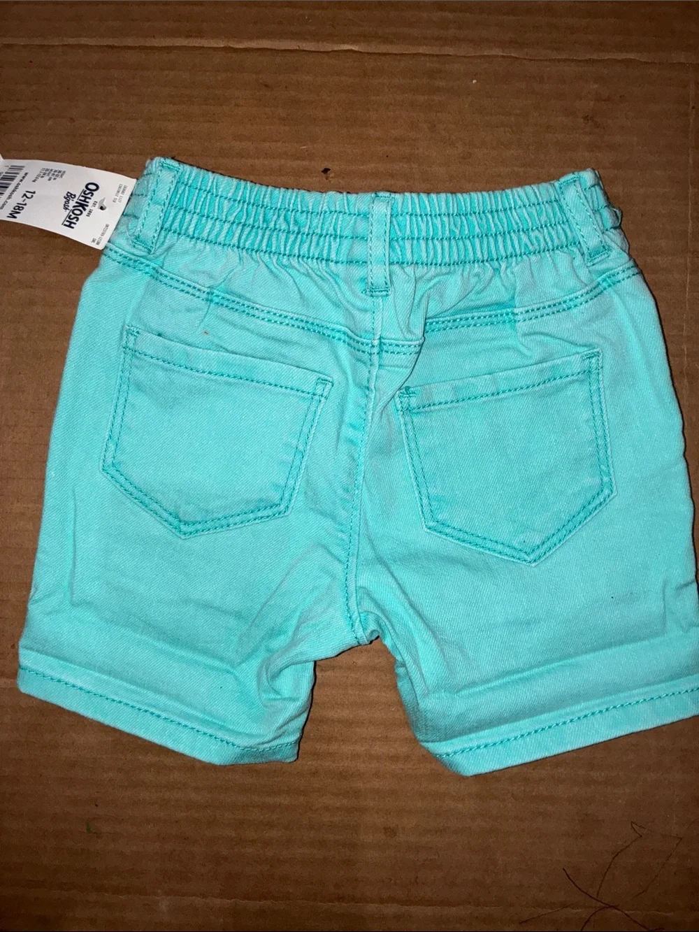 💼2️⃣ OshKosh B'gosh Toddler Teal Stretch Denim Shorts
